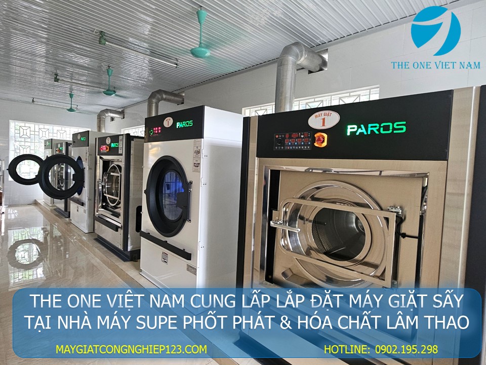 lắp đặt máy giặt sấy công nghiệp cho nhà máy tại Vĩnh Phúc